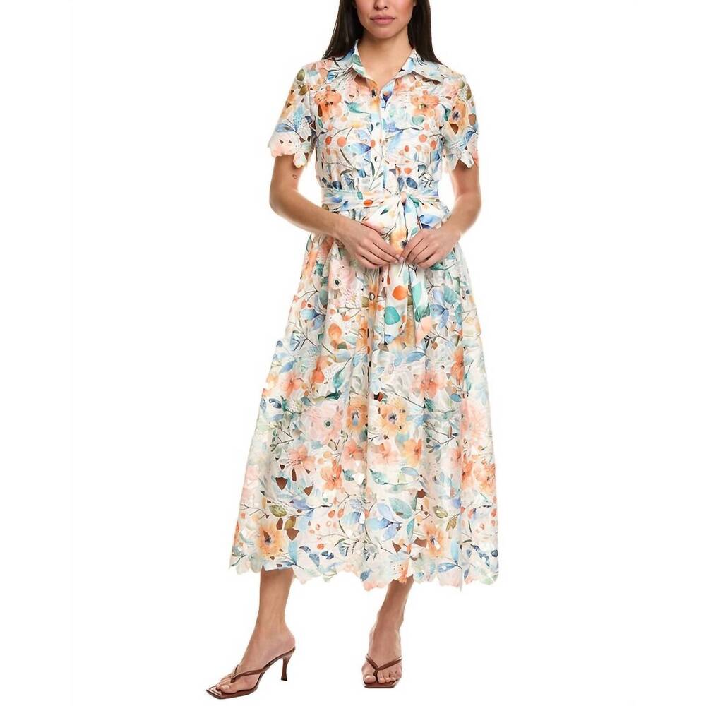 NEW BEULAH LONDON blossom maxi dress in orange multi
